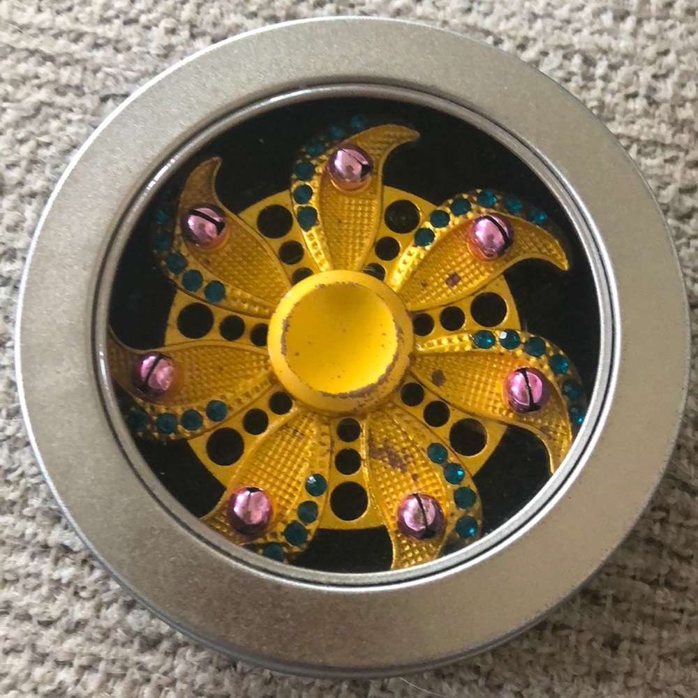 Deluxe Gold & Pink Fidget Spinner & Metal Case